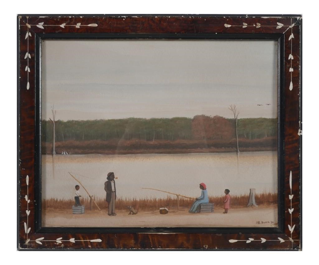J.E. BAKER, FOLK ART BEACH SCENE,