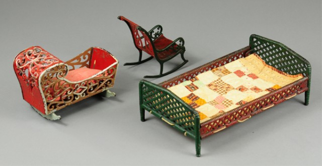 J&E STEVENS BED CRADLE AND ROCKER