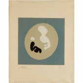JEAN ARP, COLOR WOODCUT, 1966