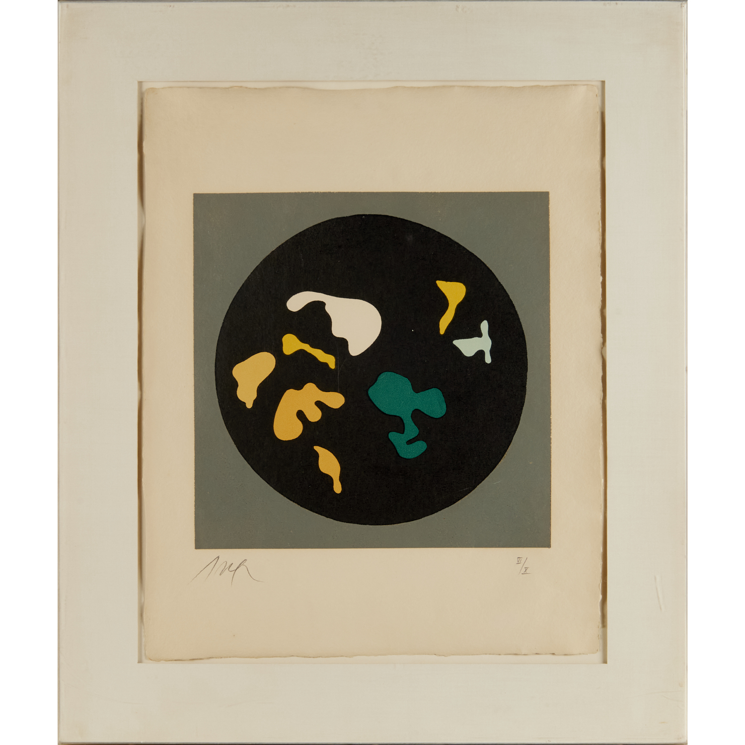 JEAN ARP, COLOR WOODCUT, 1966