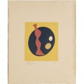 JEAN ARP, COLOR WOODCUT, 1966