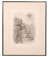 JEAN CARZOU SIGNED ETCHING WOM