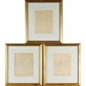 JEAN CHARLOT, (3) DRAWINGS Lou