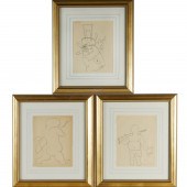 JEAN CHARLOT, (3) DRAWINGS Lou