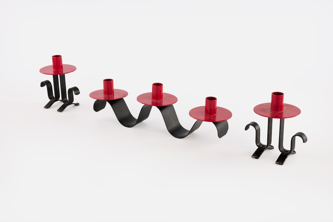 JEAN ROYERE STYLE, CANDLE HOLDERS
