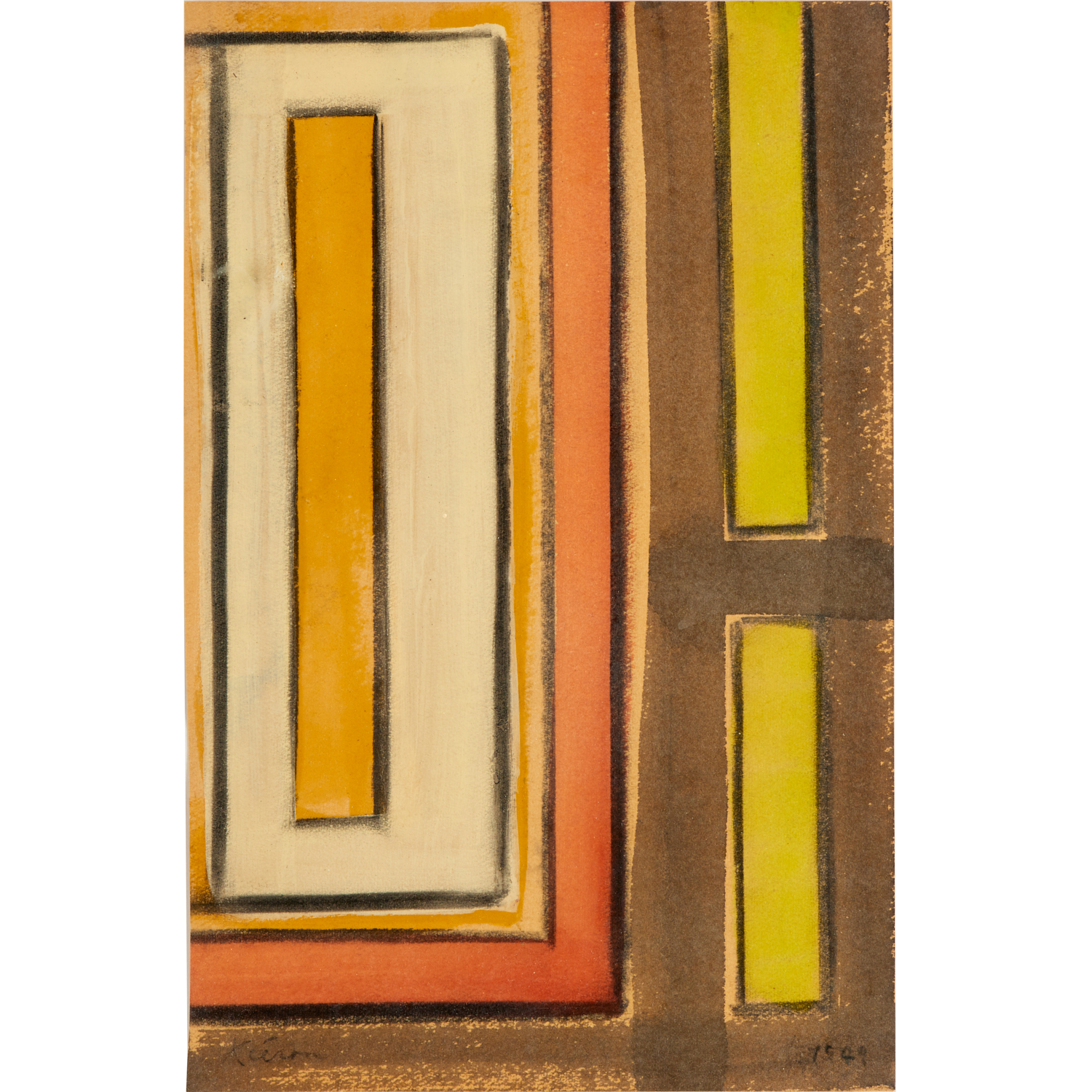 JEAN XCERON, GOUACHE ON PAPER, 1949