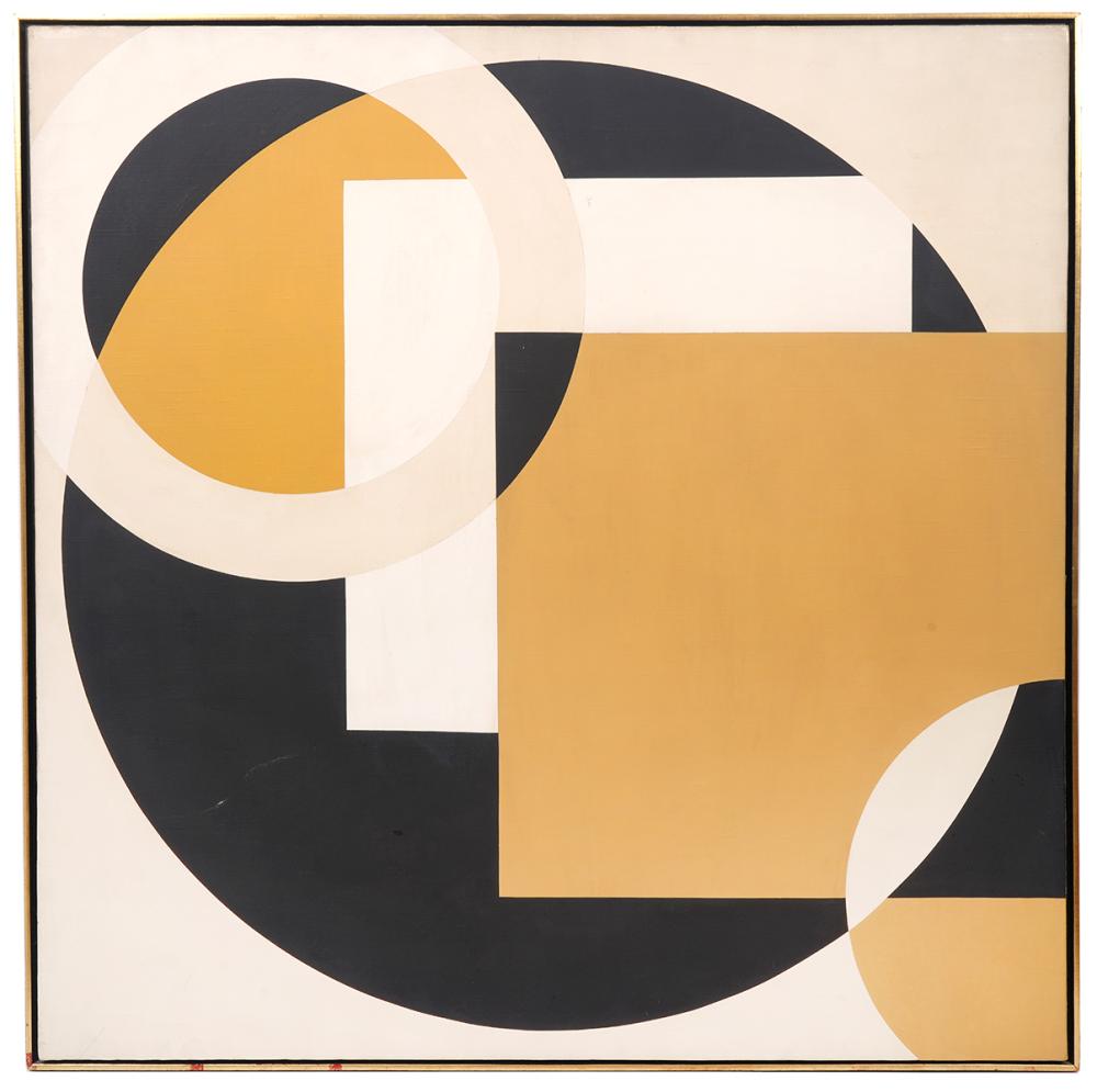JEANNE LEVIN GEOMETRIC ABSTRACT OIL