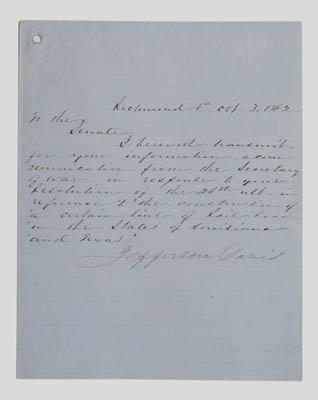 Jefferson Davis 1862 correspondence
