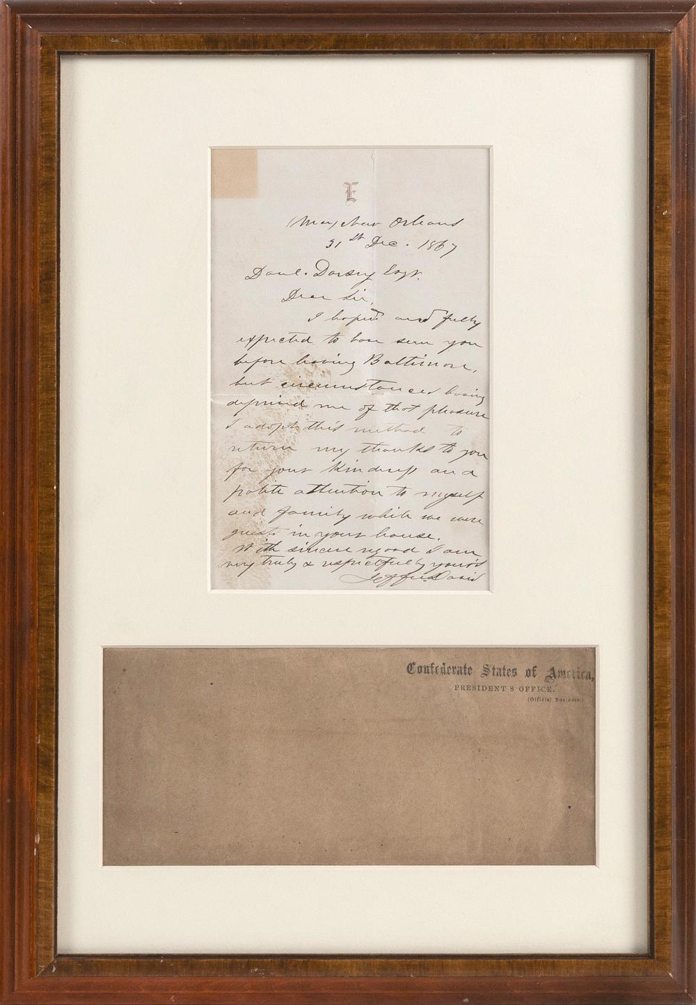 JEFFERSON DAVIS AUTOGRAPHED