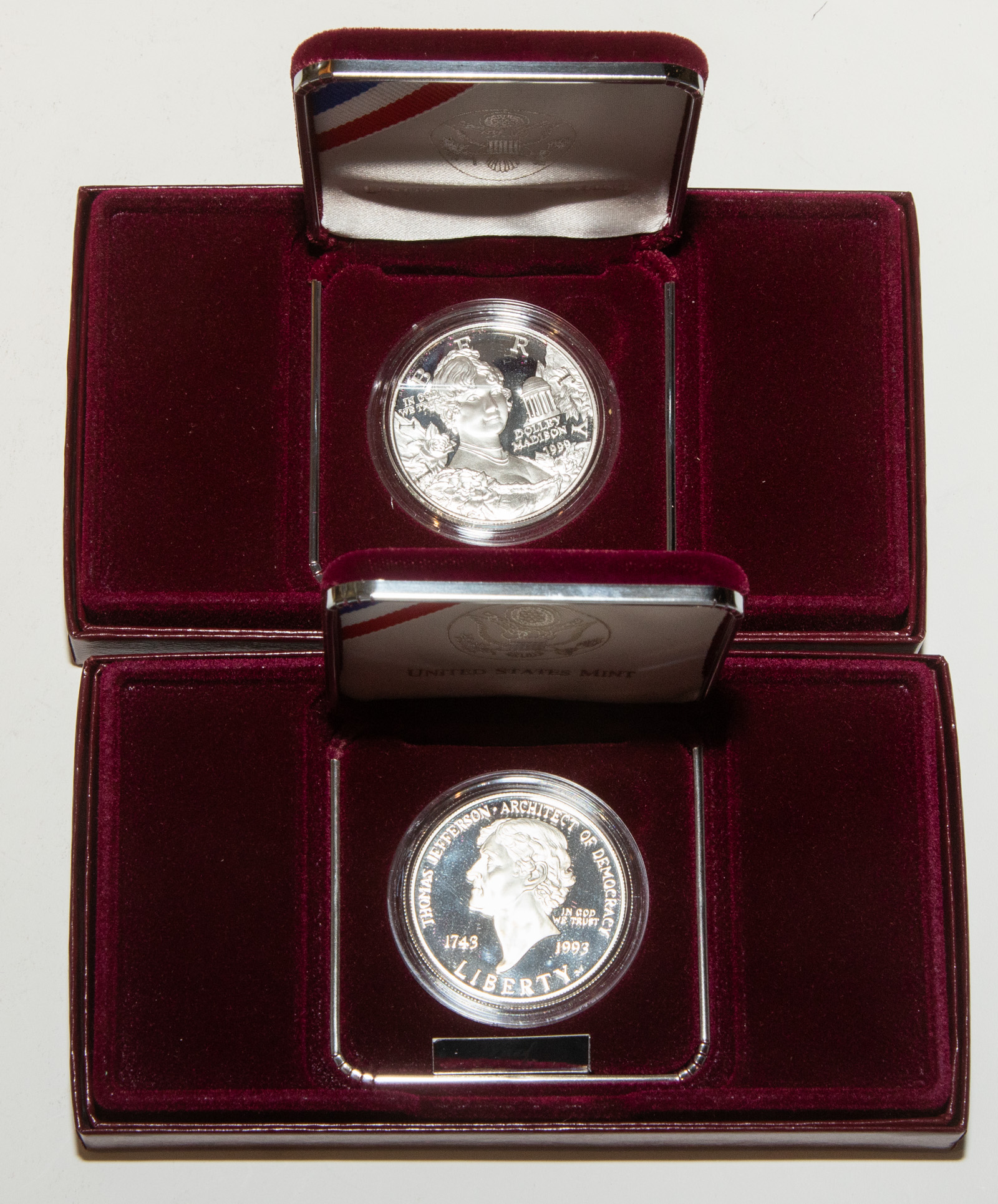 JEFFERSON & DOLLEY MADISON PROOF