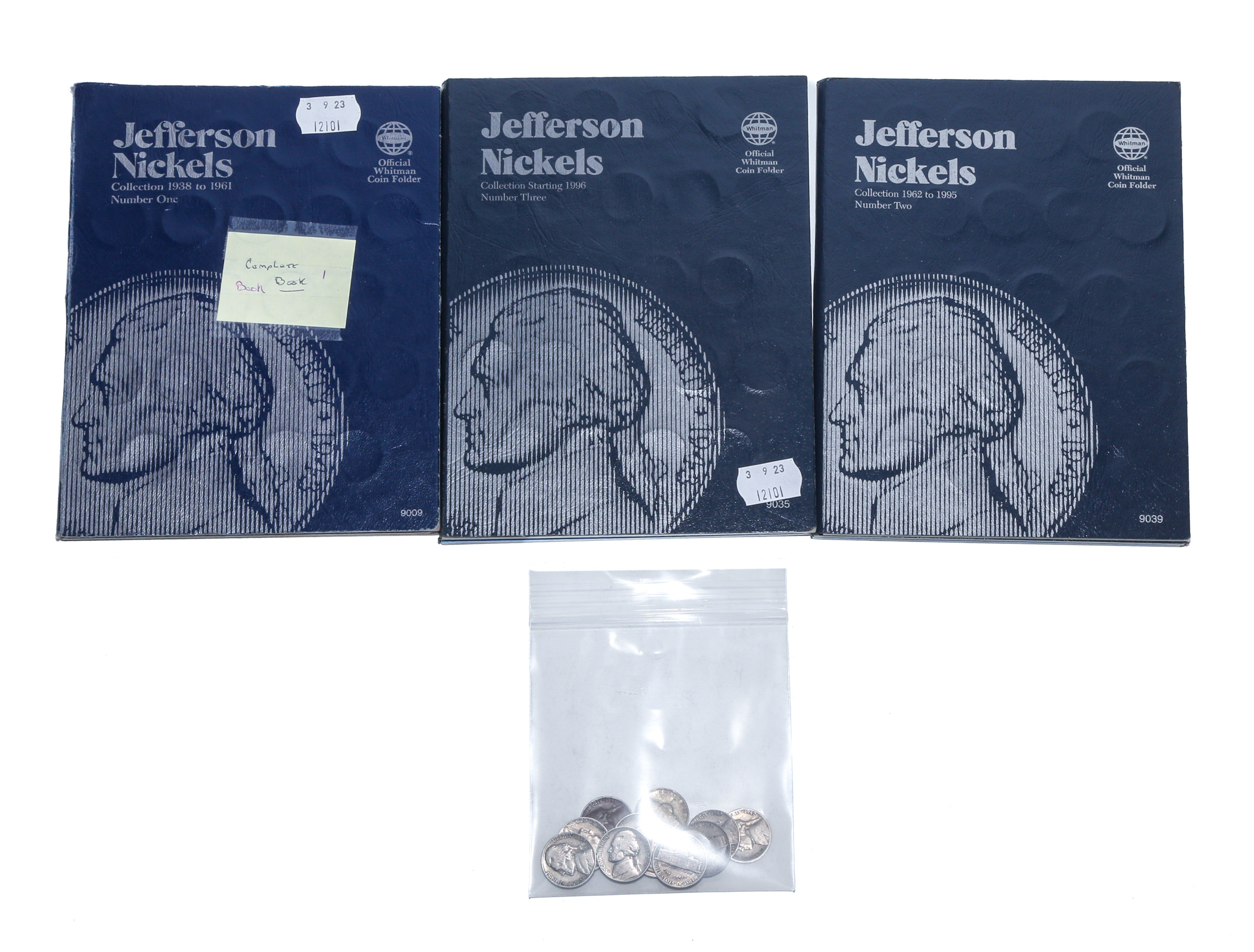 JEFFERSON NICKELS, THREE FOLDERS