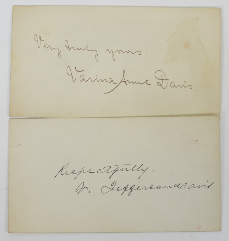 JEFFERSON & VARINA DAVIS AUTOGRAPHS