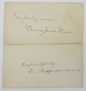 JEFFERSON & VARINA DAVIS AUTOG