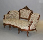 Jelliff settee; walnut Renaiss