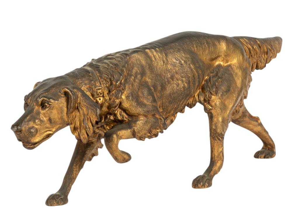 JENNINGS BROTHERS GILT METAL DOG