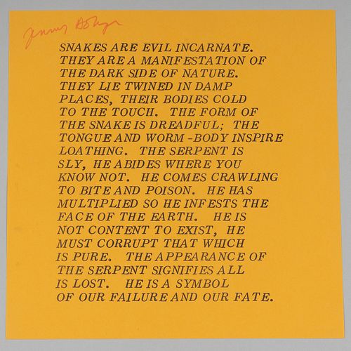 JENNY HOLZER (B. 1950):