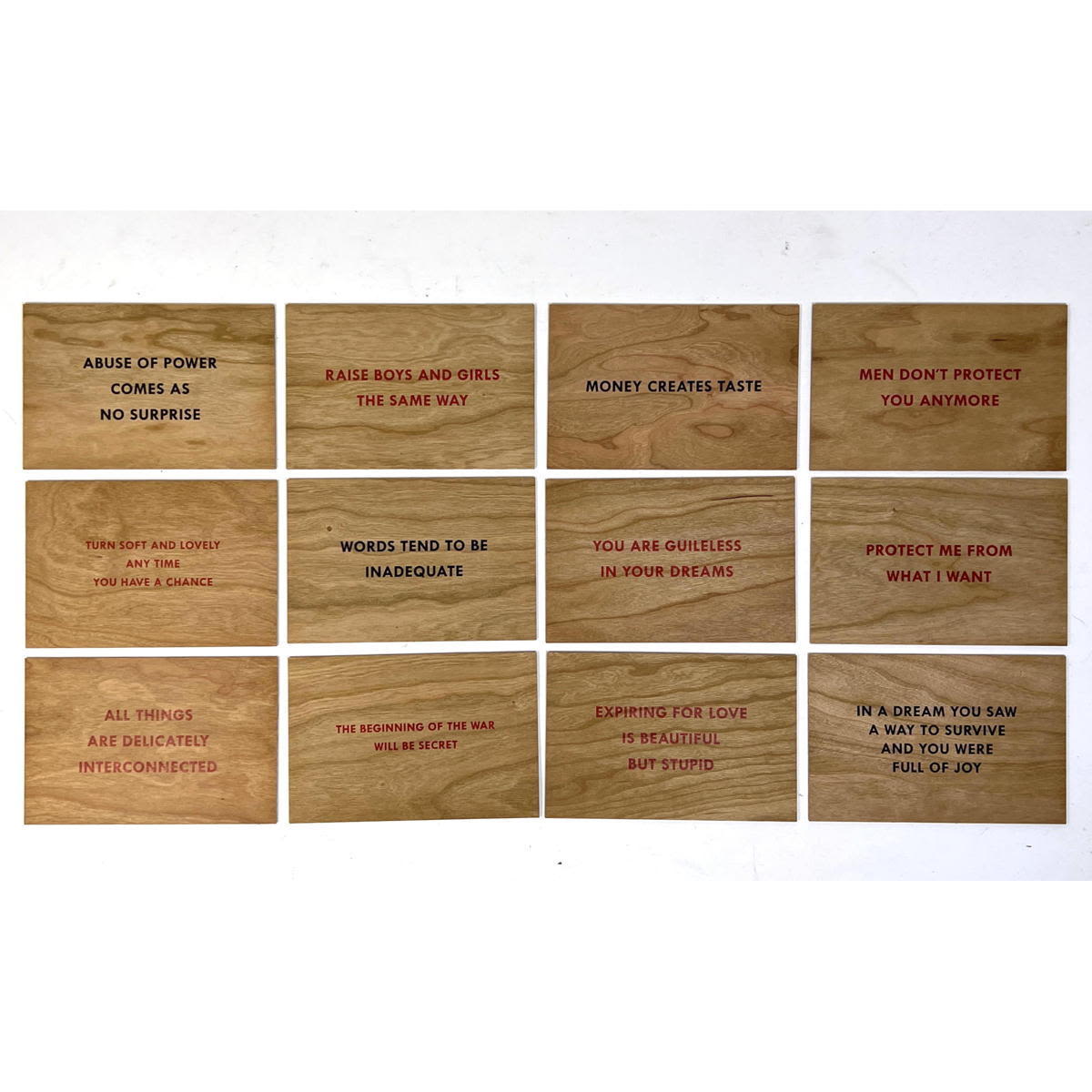 Jenny Holzer Truisms. 12 pc JENNY