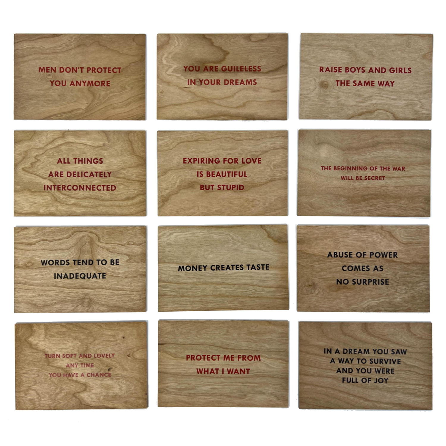 Jenny Holzer Truisms. 12 pc JENNY