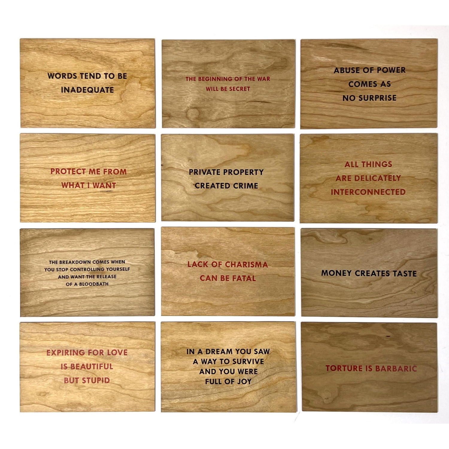 Jenny Holzer Truisms. 12 pc JENNY