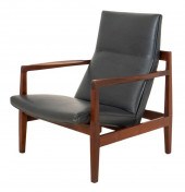 JENS RISOM BLACK VINYL UPHOLST