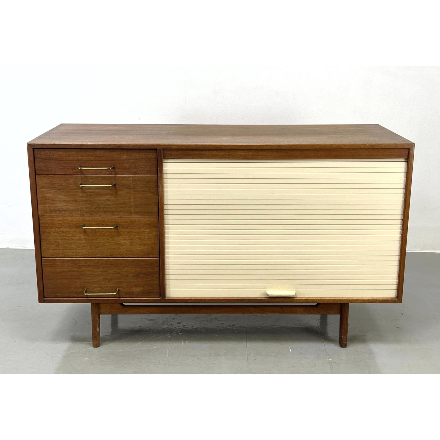 JENS RISOM Walnut Tambour Door