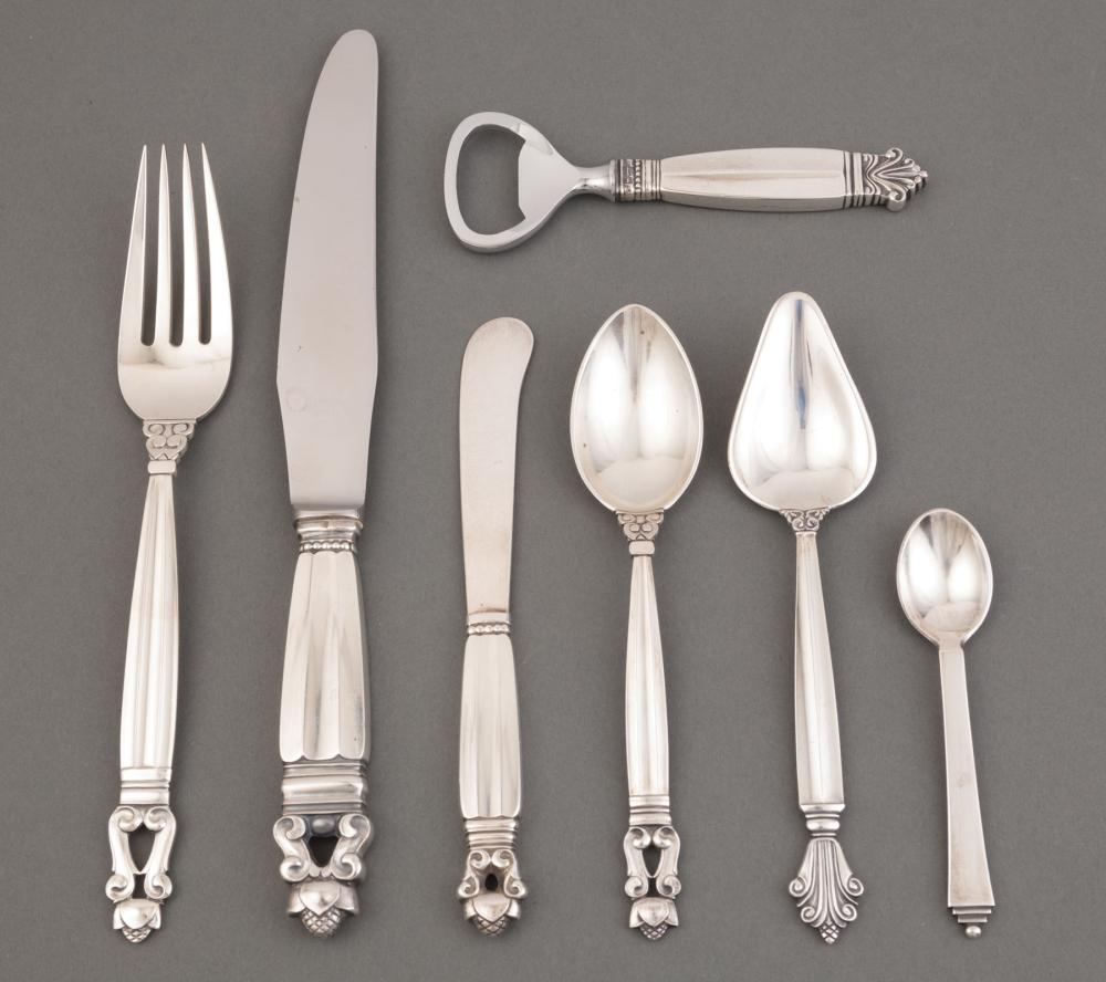 JENSEN SILVER PARTIAL FLATWARE