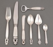 JENSEN SILVER PARTIAL FLATWARE