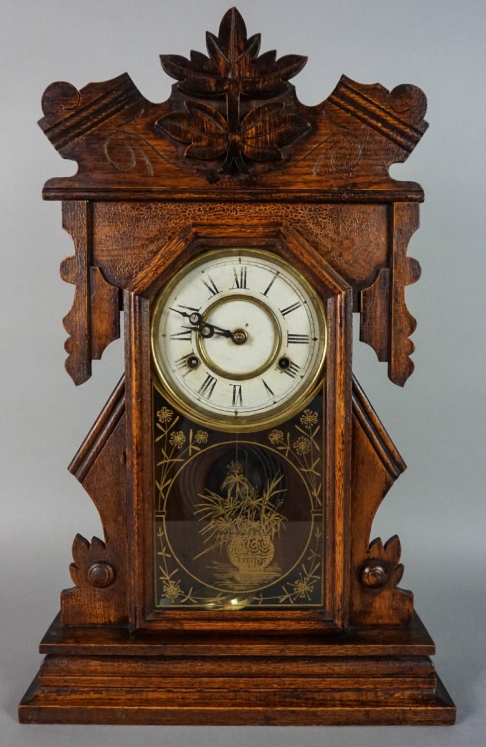 JEROME AND COMPANY 8-DAY CARVED OAK