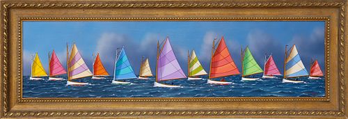 JEROME HOWES OIL ON PANEL, "RAINBOW