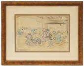 JEROME MYERS WATERCOLOR "CONEY