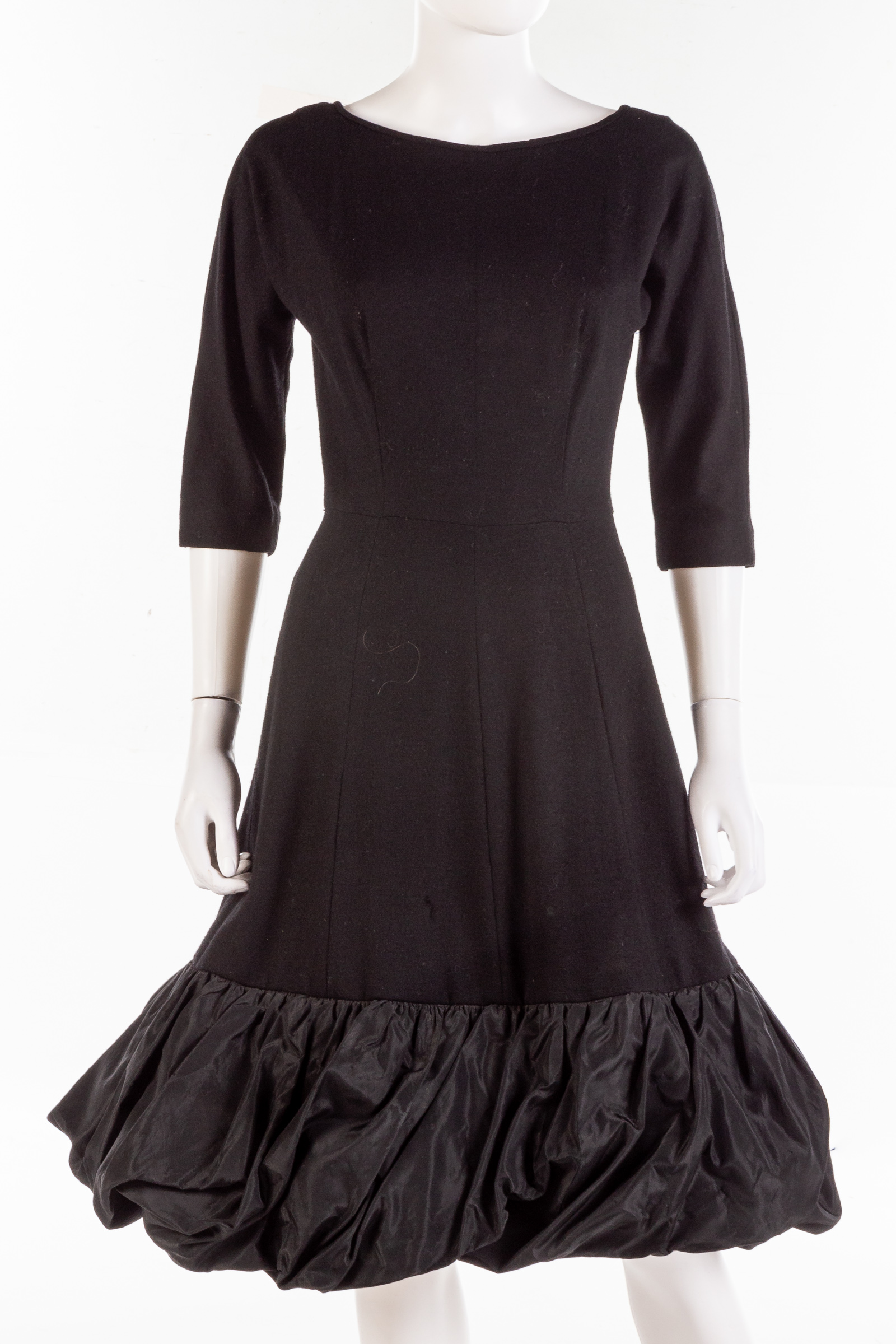 JERRY GILDEN BLACK WOOL AND TAFFETA