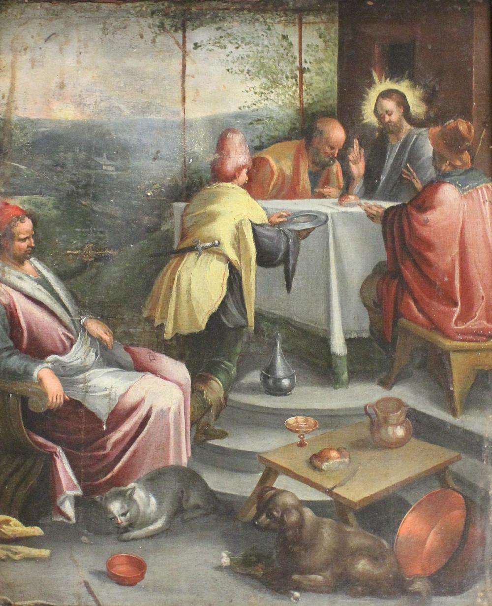 JESUS ON THE ROAD TO EMMAUS, OIL ON