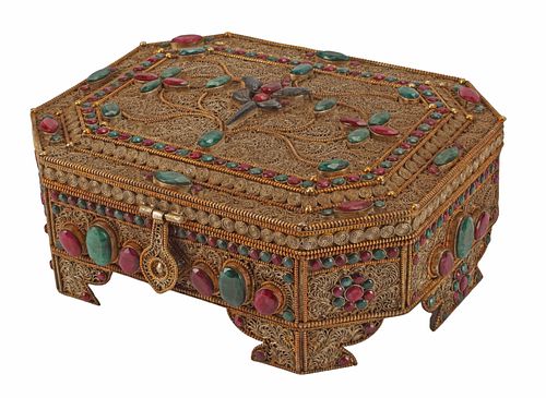 JEWEL-ENCRUSTED FILIGREE TABLE