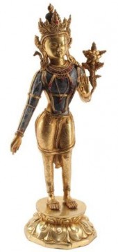 JEWELED BRONZE DORE & STONE BU