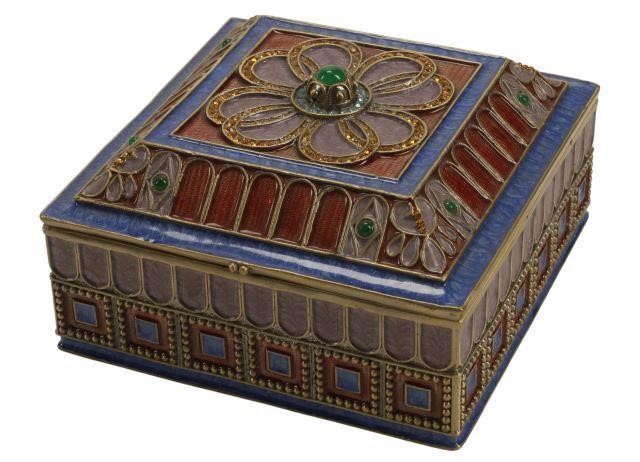 JEWELED & ENAMELED SQUARE BOX/