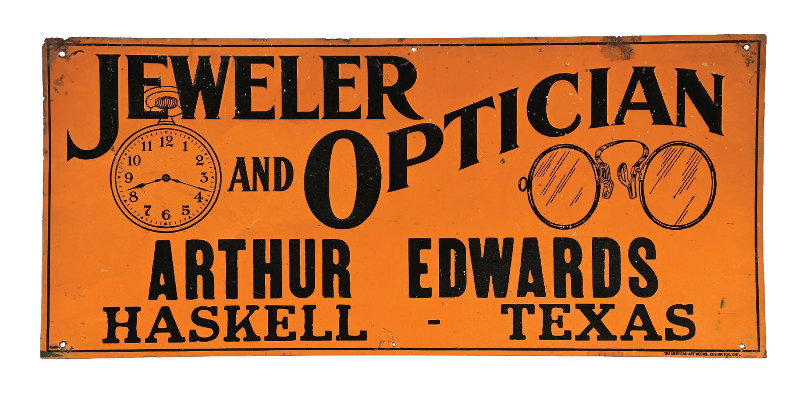 JEWELER AND OPTICIAN SIGN W/