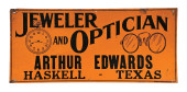 JEWELER AND OPTICIAN SIGN W/ W