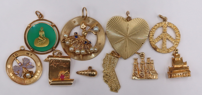 JEWELRY. (10) ASSORTED 14KT GOLD