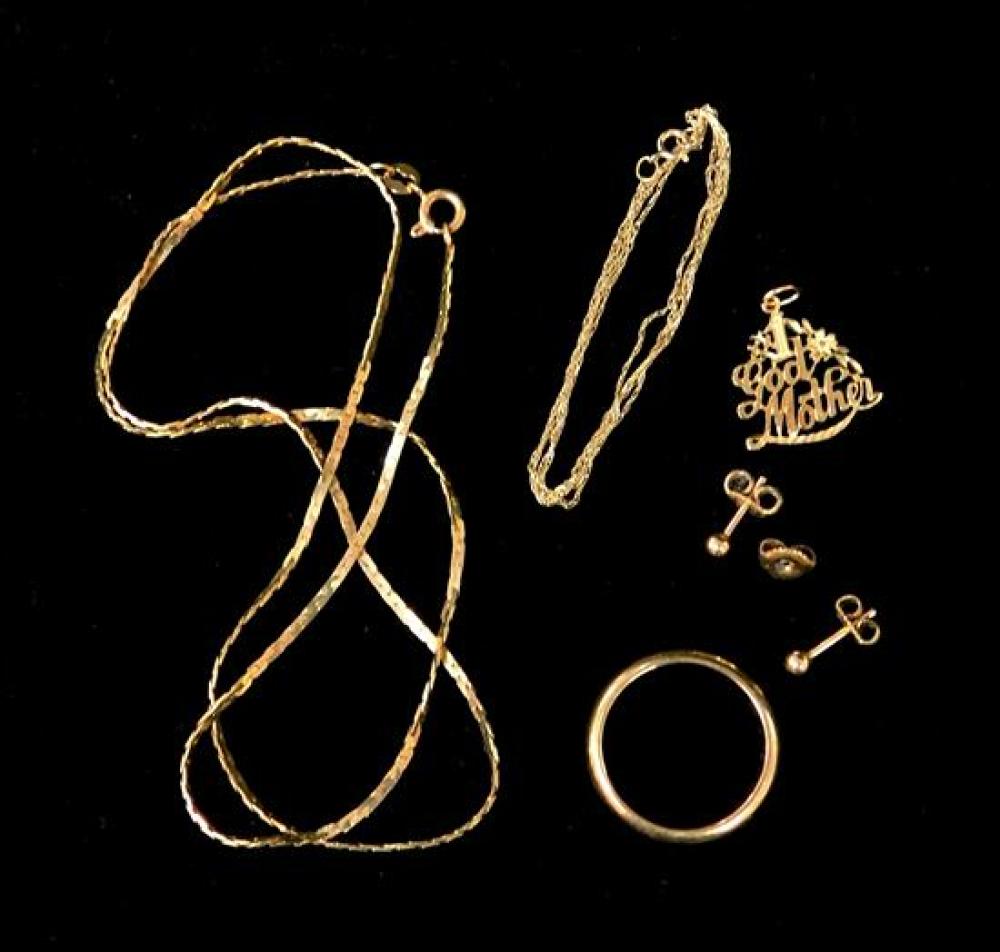 JEWELRY: 10K AND 14K YELLOW GOLD,