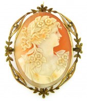 JEWELRY: 10K CAMEO PIN/PENDANT