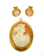 JEWELRY: 10K CAMEO PIN/PENDANT