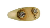 JEWELRY: 10K DIAMOND SIGNET RI