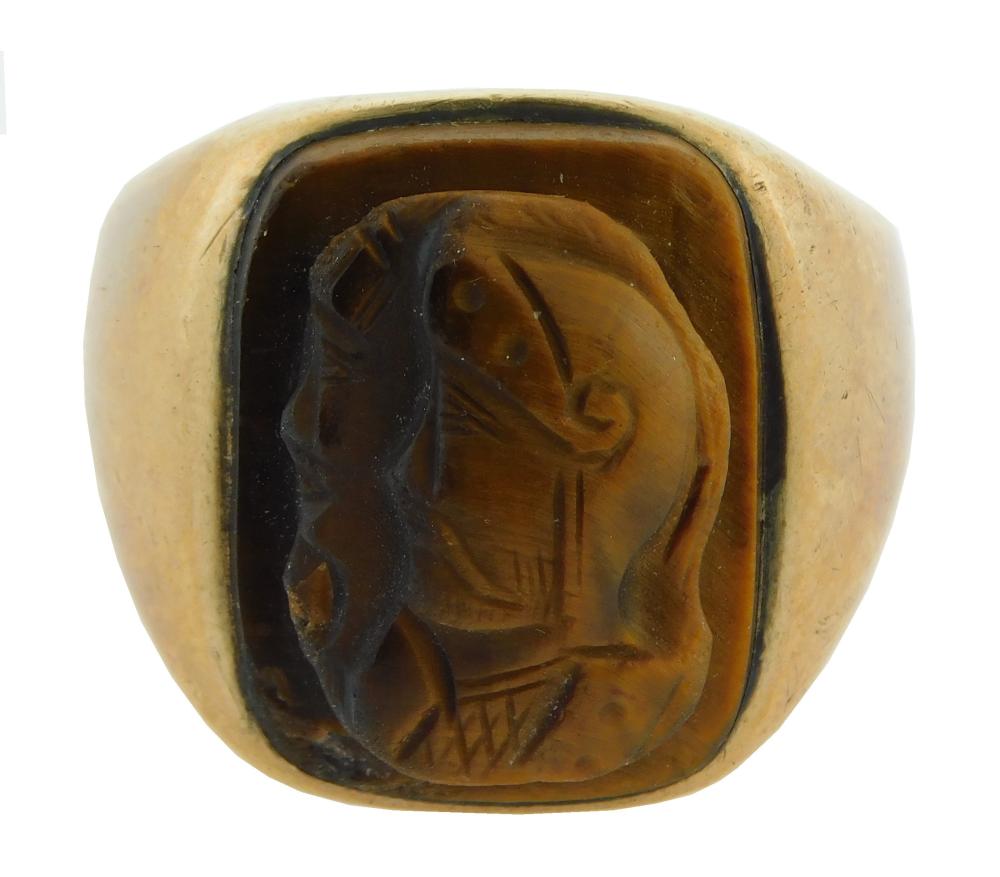 JEWELRY: 10K MAN’S TIGER’S EYE