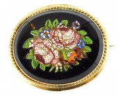 JEWELRY: 10K MICROMOSAIC PIN O