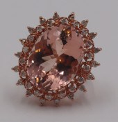 JEWELRY. 12.45CT MORGANITE 14K