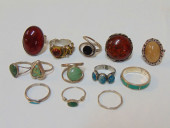JEWELRY. 13 STERLING RINGS TO