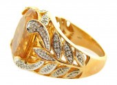 JEWELRY: 14K CITRINE AND DIAMO