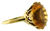 JEWELRY: 14K CITRINE RING, FOU