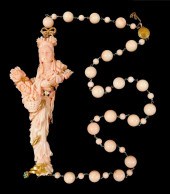 JEWELRY: 14K CORAL BEAD NECKLA