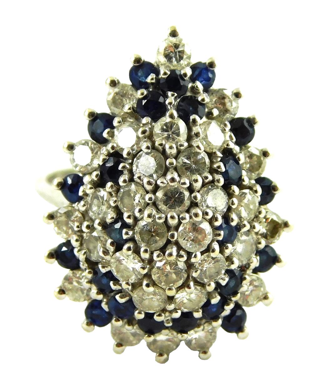 JEWELRY: 14K DIAMOND AND SAPPHIRE
